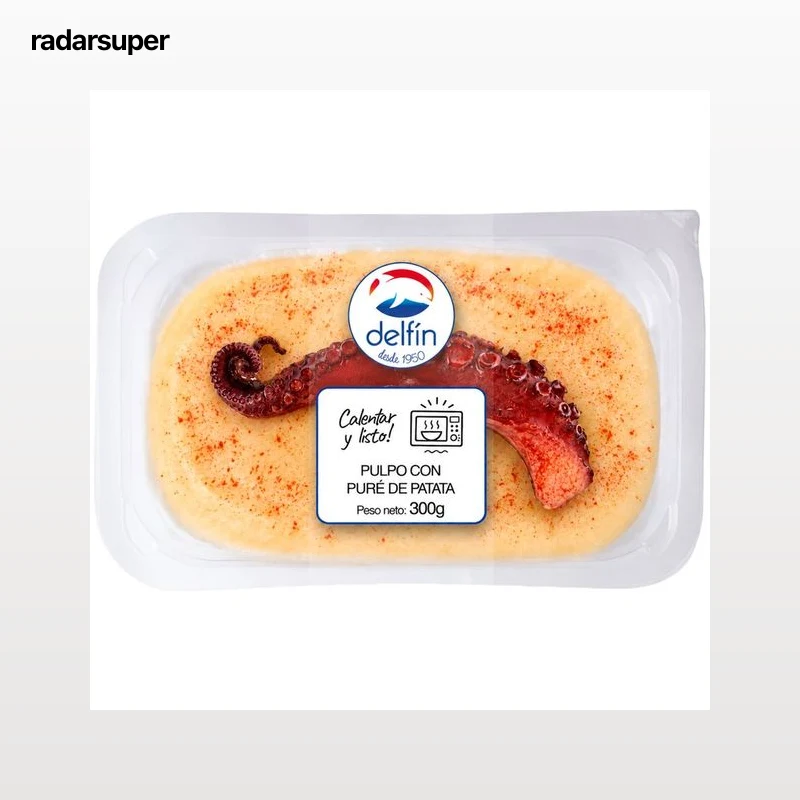 DELFÍN Pulpo a la gallega con puré de patata, listo para calentar y comer 300 g.