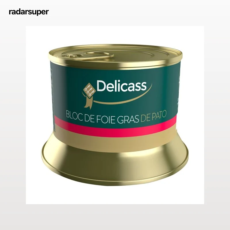 DELICASS Bloc de foie gras de pato, elaborado sin gluten, ni huevo ni leche 130 g.