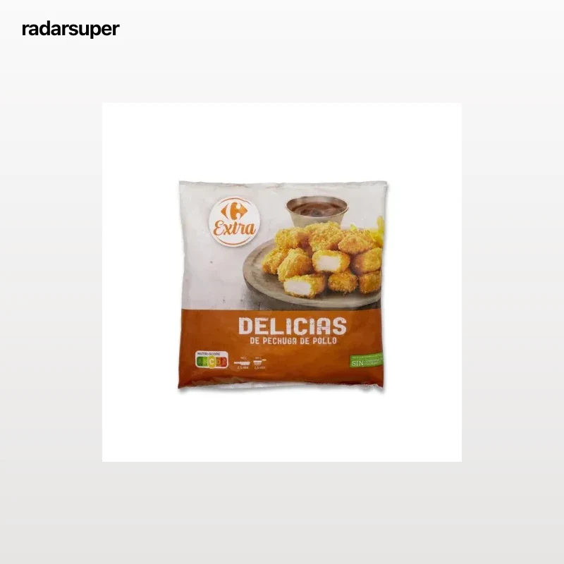 Delicias de pechuga de pollo Carrefour Extra 500 g.