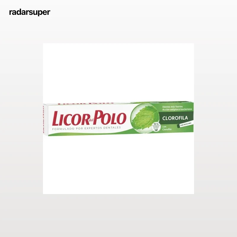 Dentífrico acción antiplaca bacteriana clorofila Licor del Polo 75 ml.