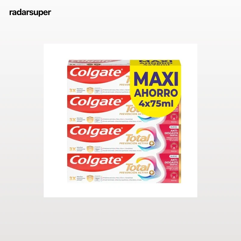Dentífrico Anti-Desgaste dental Colgate Total pack 4 unidades 75 ml.