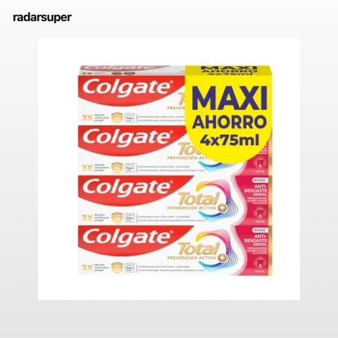 Dentífrico Anti-Desgaste dental Colgate Total pack 4 unidades 75 ml.