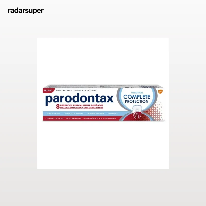Dentífrico con flúor de uso diario Complete Protección Original Parodontax 75 ml.