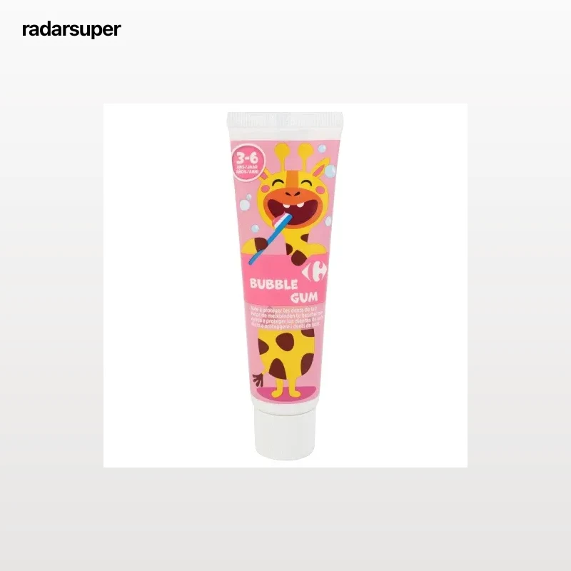 Dentífrico para niños de 3-6 años sabor chicle Carrefour 50 ml.