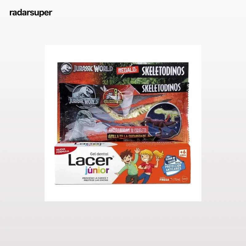 Dentífrico protección anticaries protege encías con flúor y calcio sabor fresa para niños +6 años Júnior Lacer 75 ml.
