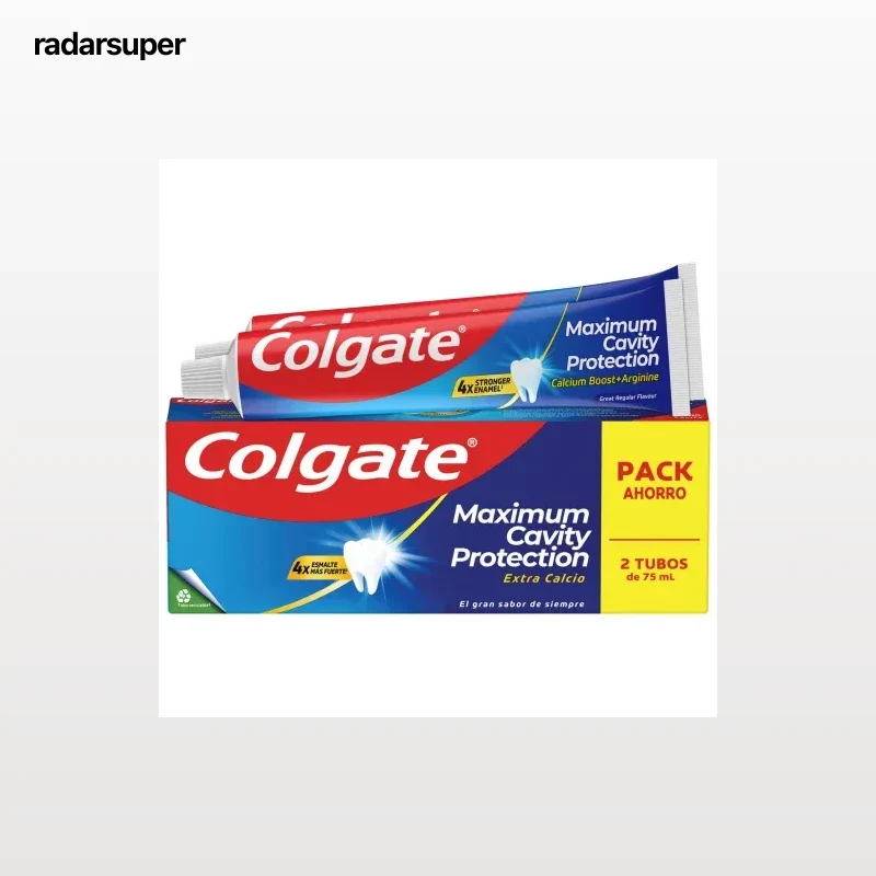 Dentífrico protección caries Maximum Caries Protection Colgate pack de 2 unidades de 75 ml.