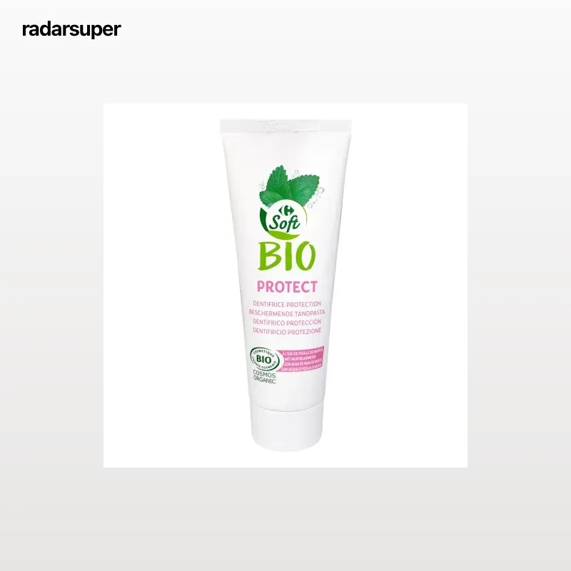 Dentífrico protección completa ecológico Carrefour Soft Bio 75 ml.