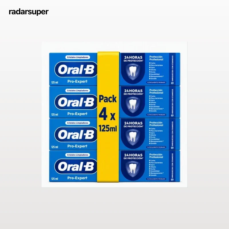 Dentífrico protección profesional Pro-Expert Oral-B pack 4 unidades 125 ml.