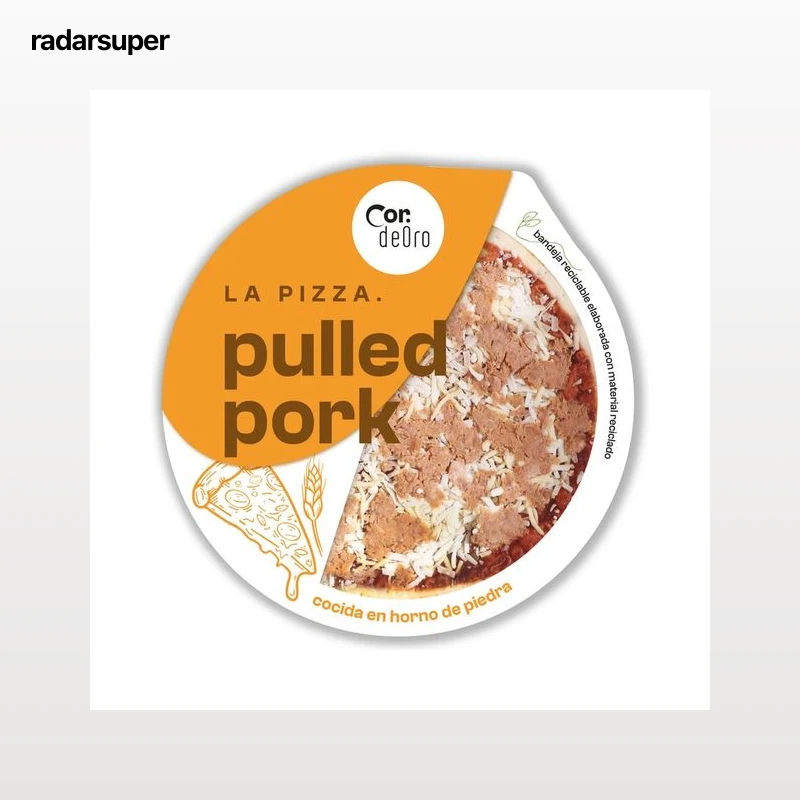 DEORO Pizza fresca de pulled pork 400 g.
