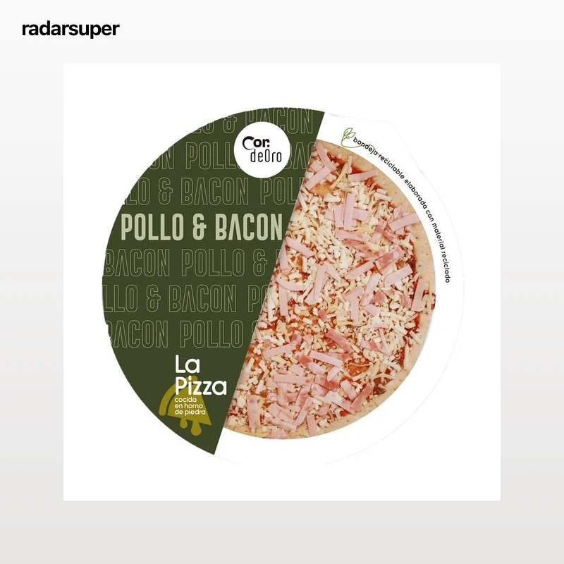 DEORO Pizza de pollo y bacon 400 g.