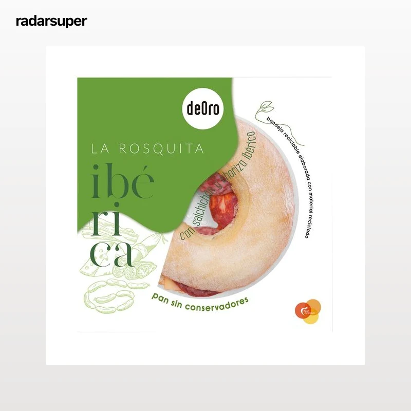 DEORO Roscquita ibérica rellena de queso fundido, chorizo y salchichón ibérico, fiambre de bacón y salsa de tomate DEORO 205 g.