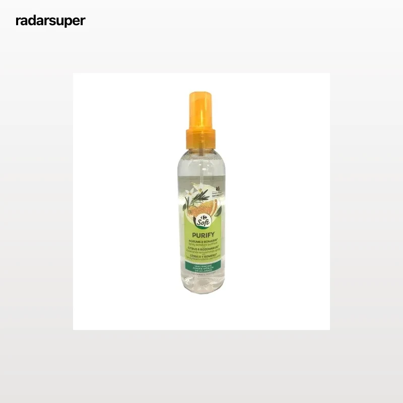 Desenredante capilar sin aclarado cítrico y romero Soft Carrefour 200 ml.