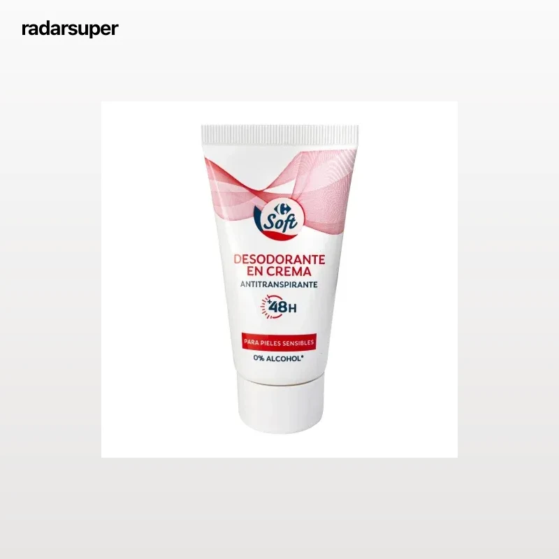 Desodorante en crema antitranspirante Soft Carrefour 50 ml.