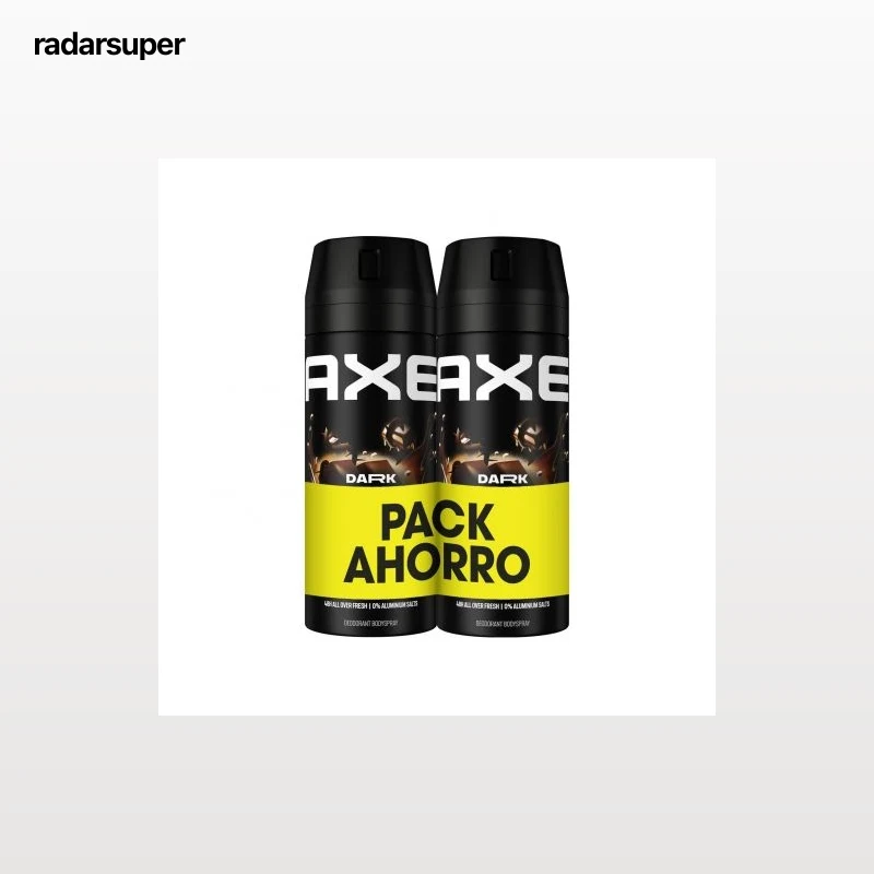Desodorante en spray Dark Temptation Axe pack de 2 unidades de 150 ml.