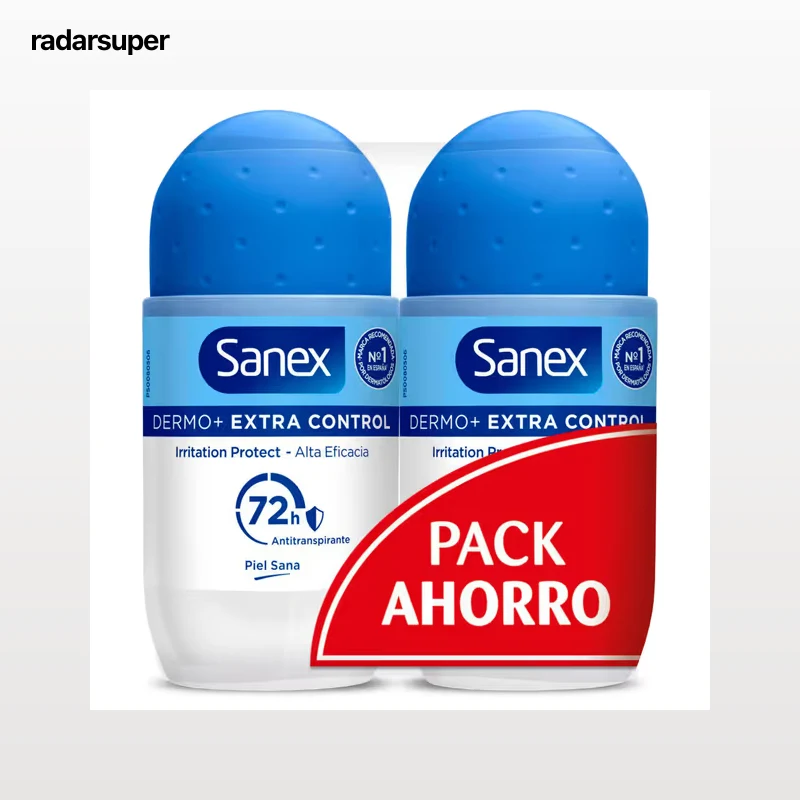 Desodorante roll-on dermo extra control Sanex pack 2 x 50 ml
