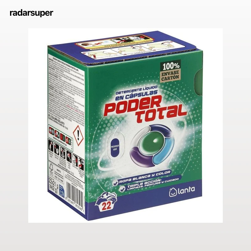 Detergente en capsula pentacámara Lanta 22 lavados poder total
