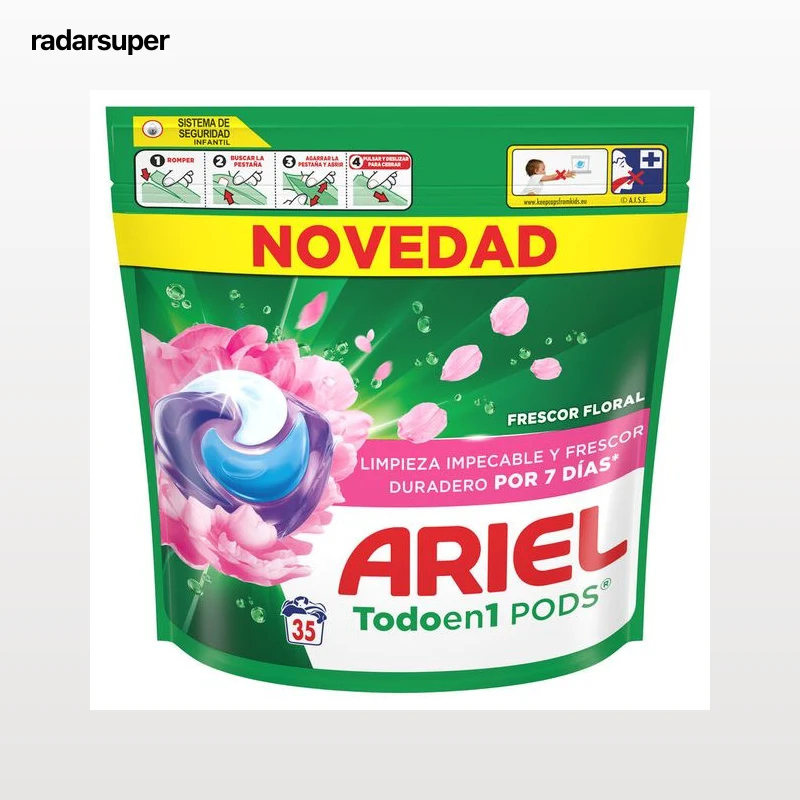 Detergente en cápsulas Ariel pods 35 lavados frescor floral