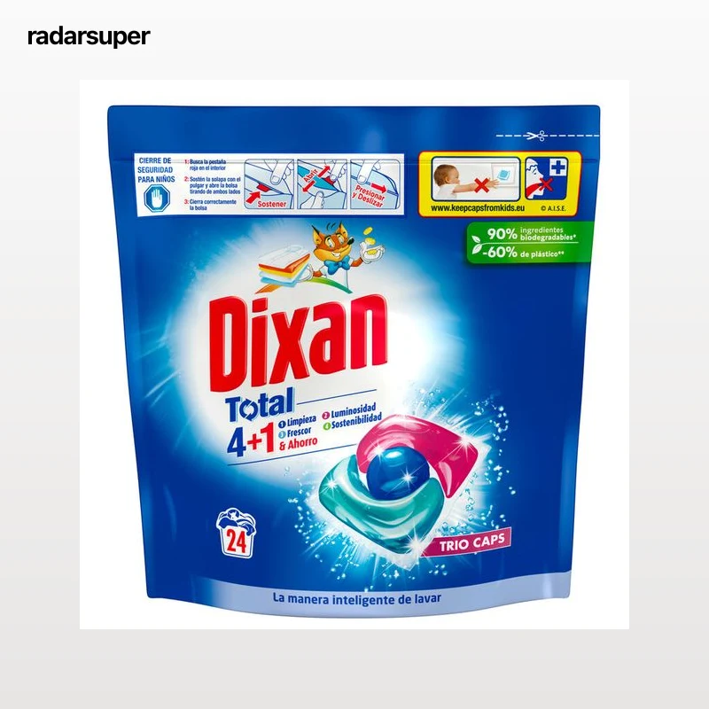 Detergente Cápsulas Dixan 24Lav Triocaps 4+1