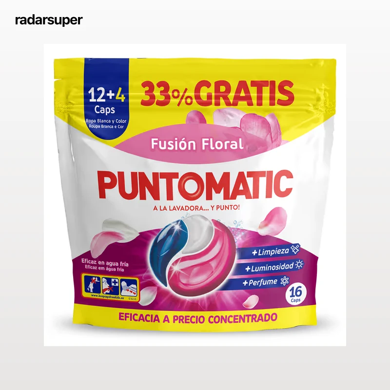 Detergente en cápsulas fusión floral Puntomatic 12 lavados