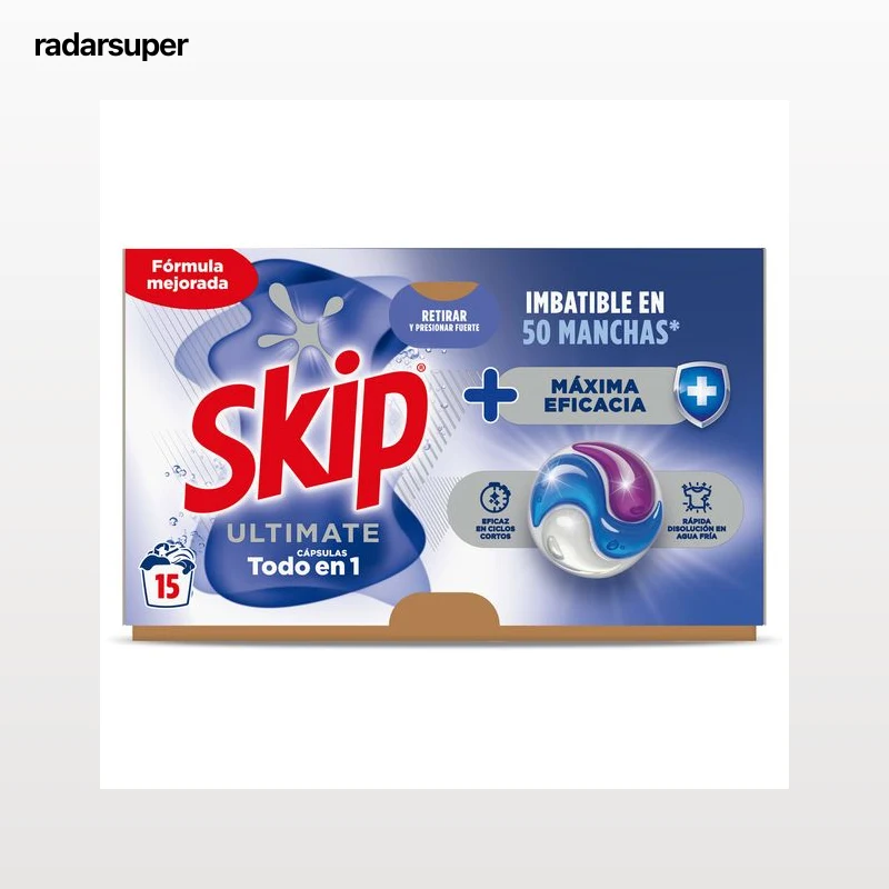 Detergente en cápsulas máxima eficacia Skip 15 lavados