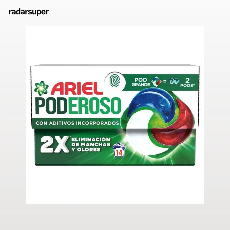 Detergente cápsulas pods Ariel 14l lavados poderoso
