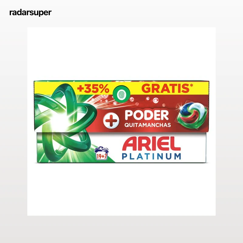 Detergente en cápsulas quitamanchas Ariel 26 lavados