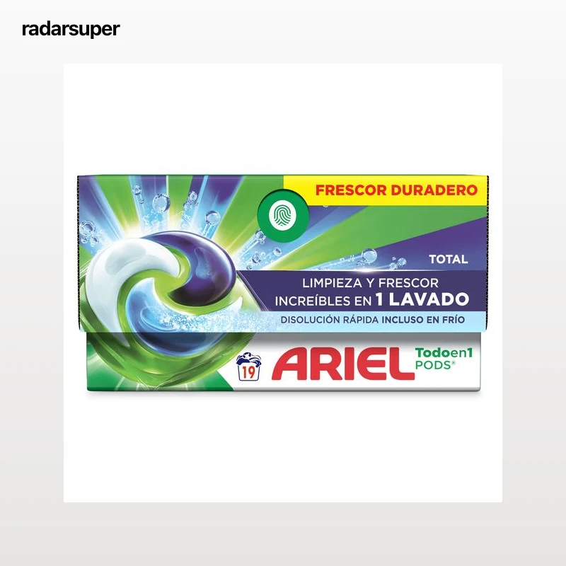 Detergente en cápsulas todo en uno Ariel 19 lavados