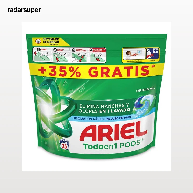 Detergente en cápsulas todo en uno Ariel 35 lavados