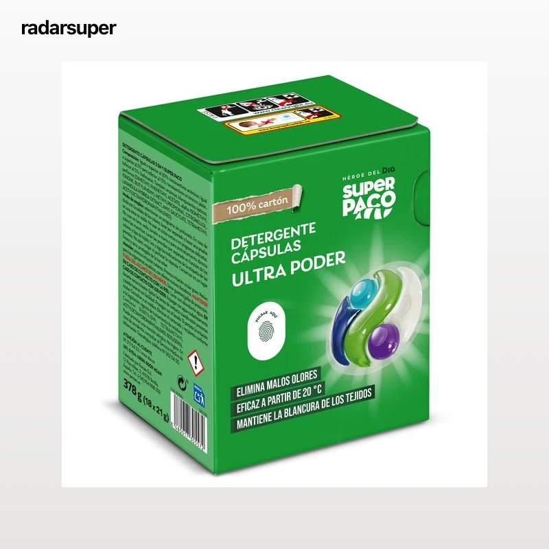 Detergente en cápsulas ultra poder Dia Super Paco 18 unidades
