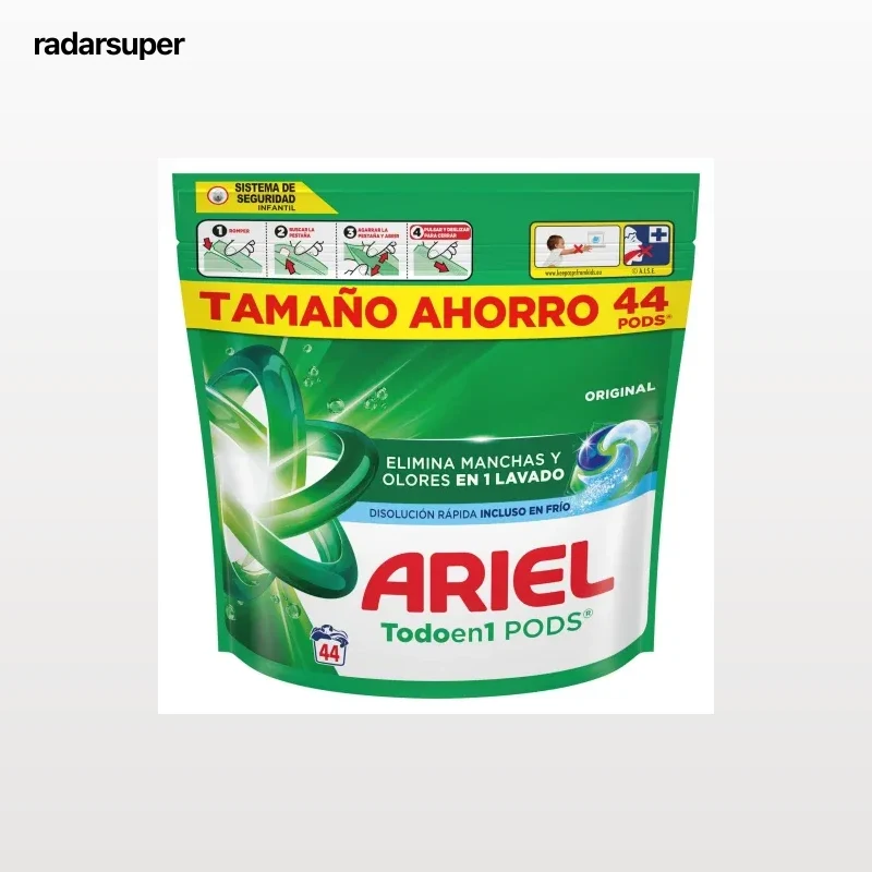 Detergente en cápsulas original Ariel 44 ud.