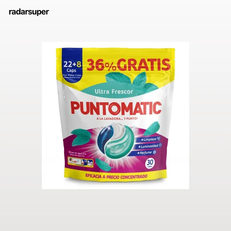 Detergente en cápsulas ultra frescor Puntomatic 22 ud.
