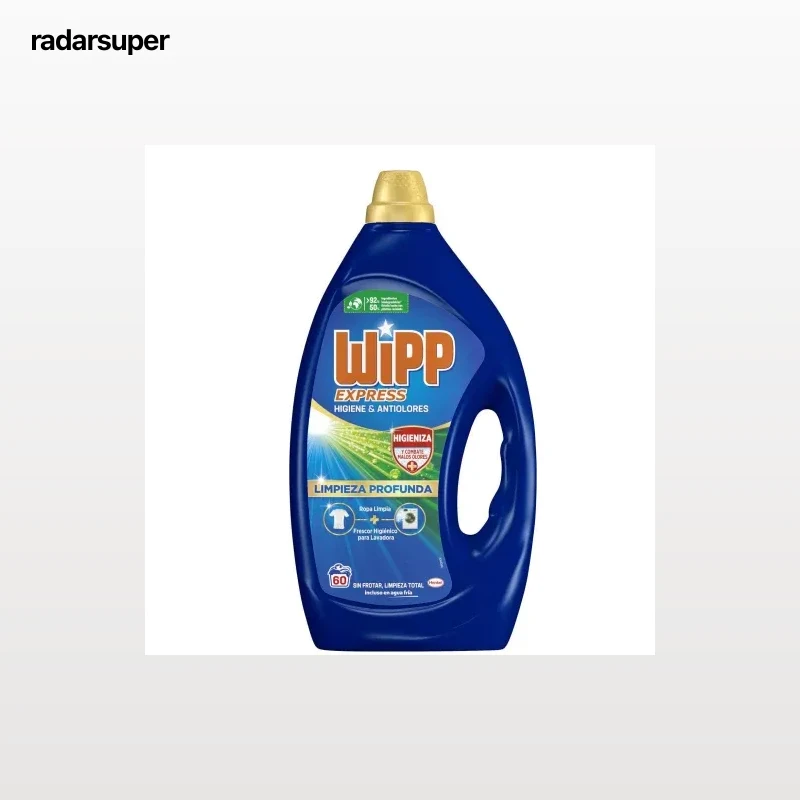 Detergente en líquido limpieza profunda Higiene & Antiolores Wipp Express 60 lavados.