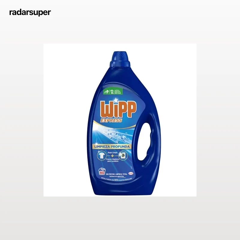 Detergente en líquido limpieza profunda Wipp Express 60 lavados.