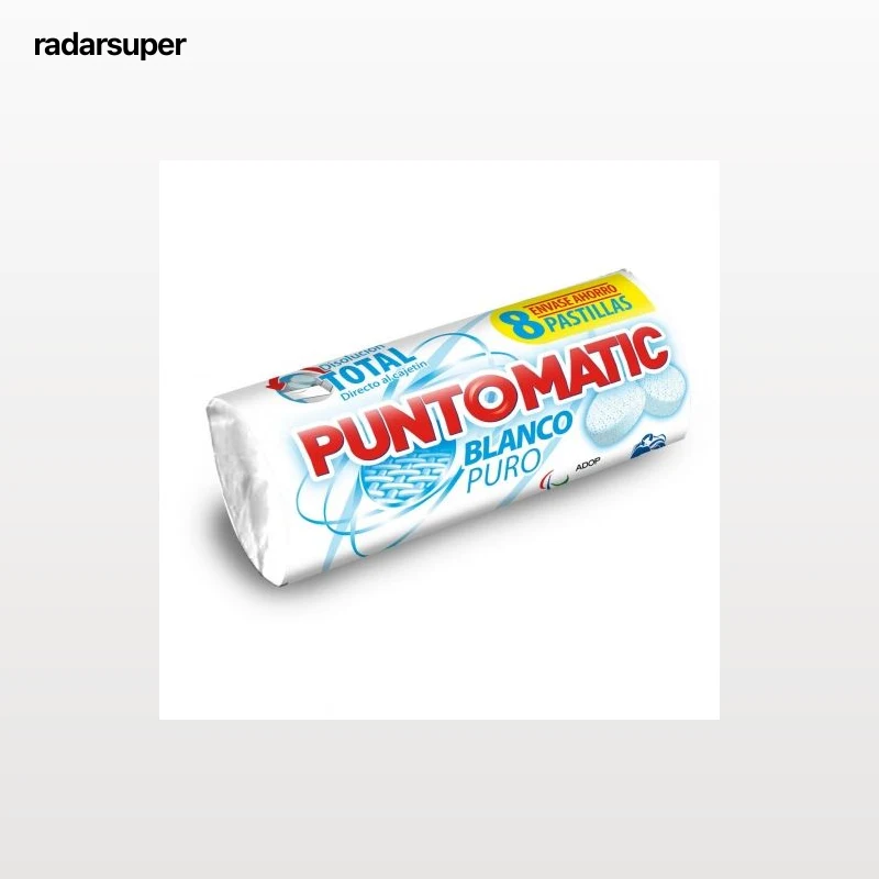 Detergente en pastillas blanco puro Puntomatic 8 ud.