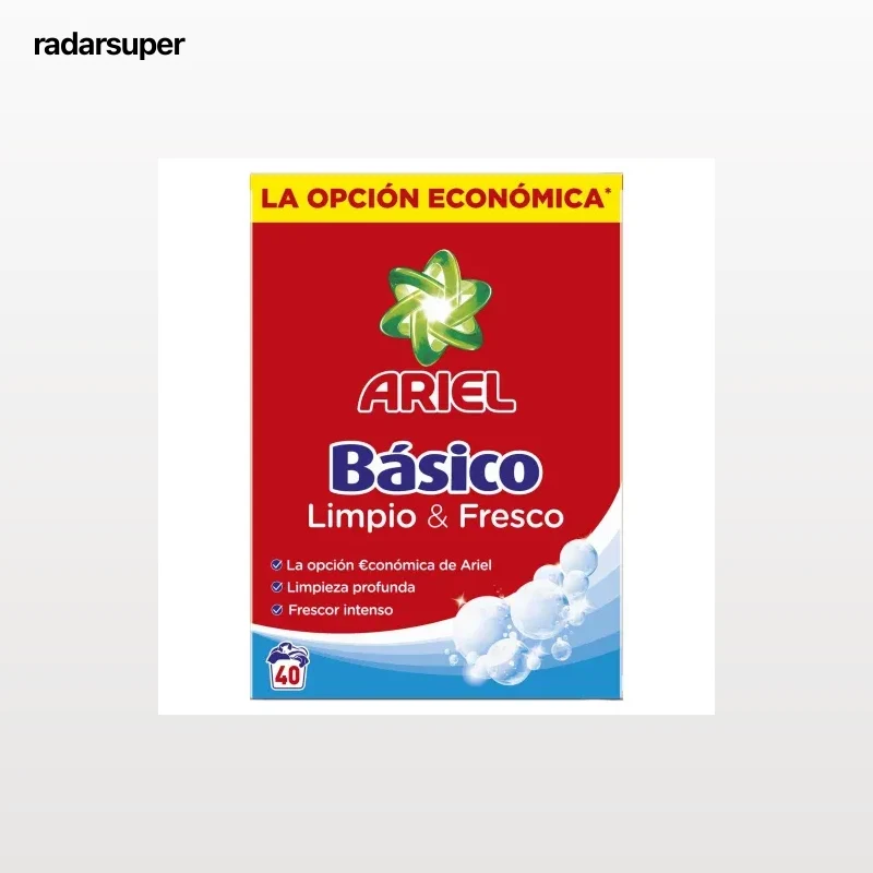 Detergente en polvo básico Ariel 40 lavados.