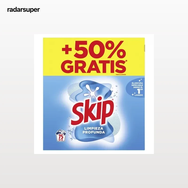 Detergente en polvo limpieza profunda Skip 75 lavados