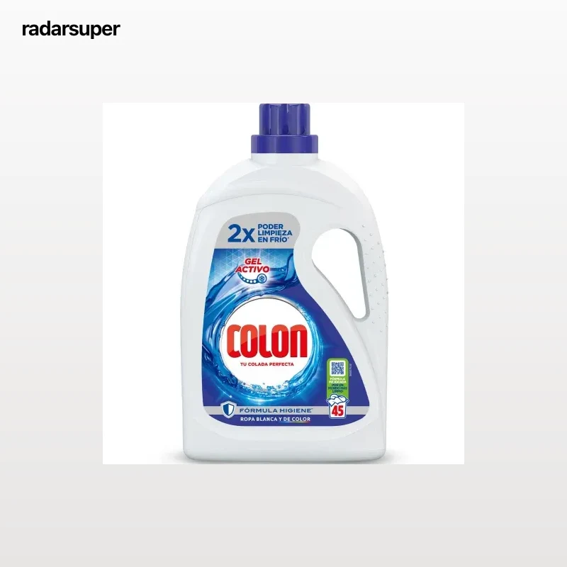 Detergente gel activo fórmula higiene Colon 45 lavados.