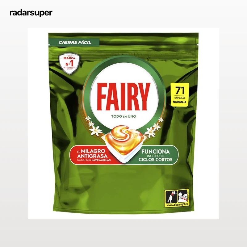 Detergente lavavajillas en cápsulas Fairy 71 unidades naranja