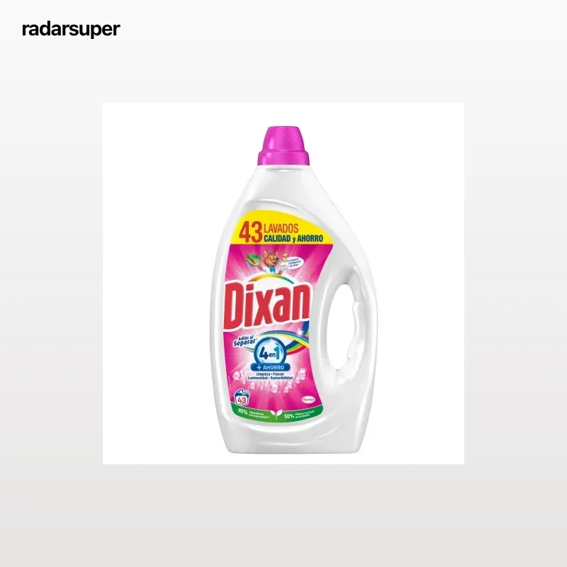 Detergente líquido adiós al separar Dixan 43 lavados.