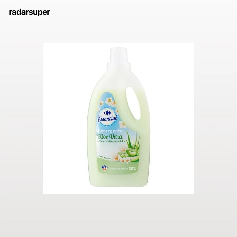 Detergente líquido Aloe Vera y flores de Almendra dulce Essential Carrefour 44 lavados.