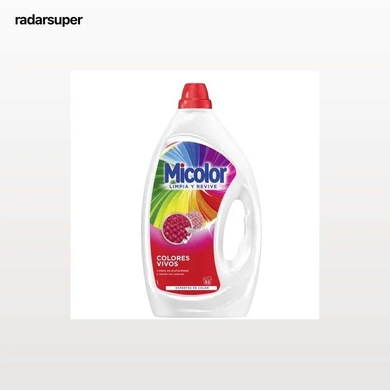 Detergente líquido colores vivos Micolor 52 lavados.