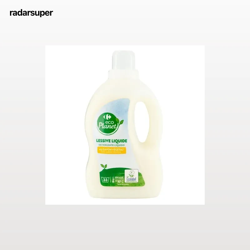 Detergente líquido con javón vegetal ecológico Ecoplanet Carrefour 33 lavados