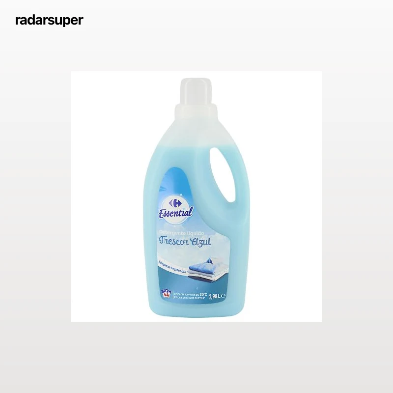 Detergente líquido frescor azul Essential Carrefour 44 lavados.