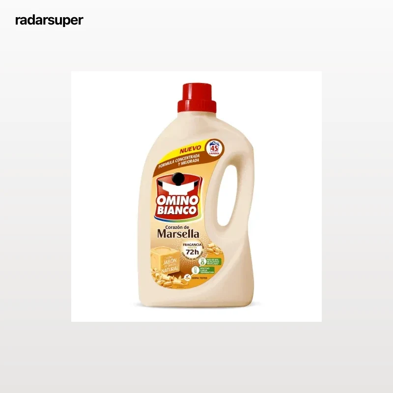 Detergente líquido jabón de Marsella Omino Bianco 45 lavados