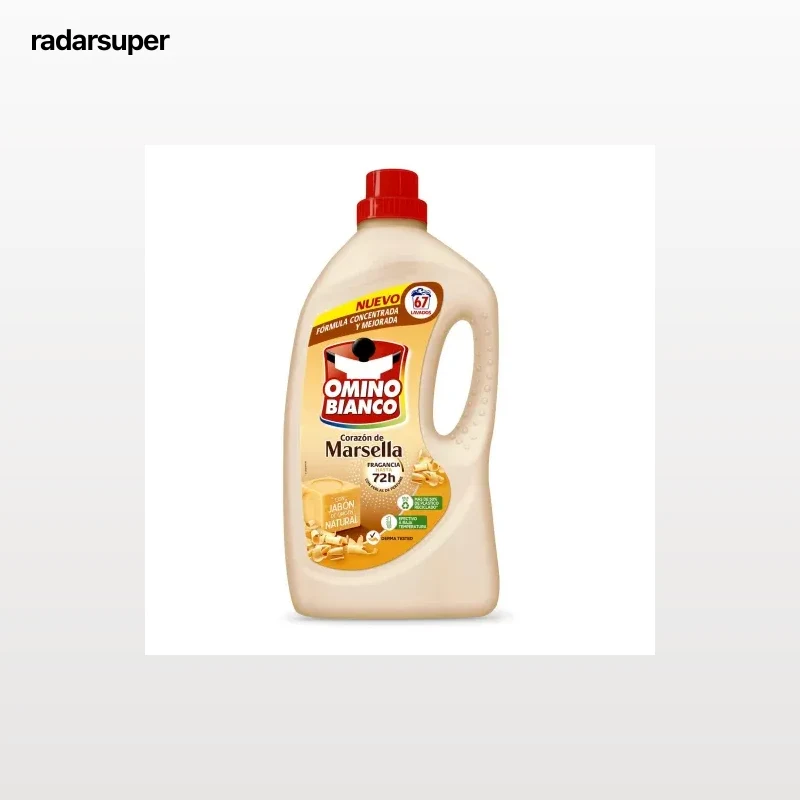 Detergente líquido jabón de Marsella Omino Bianco 67 lavados.