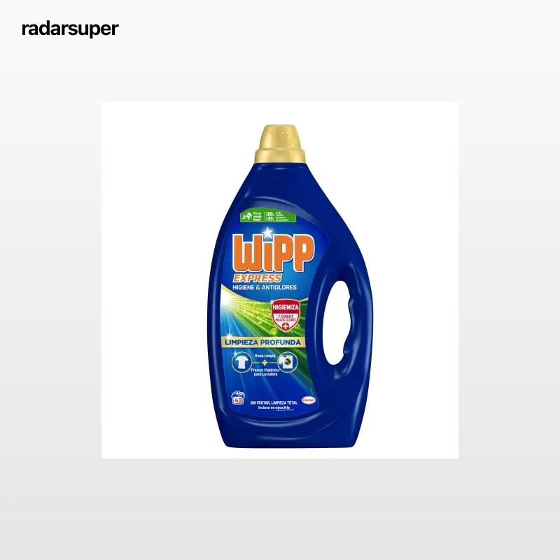 Detergente líquido limpieza profunda higiene & antiolores Wipp Express 43 lavados.