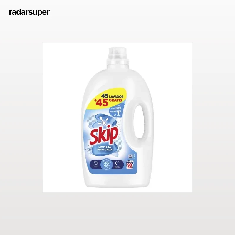 Detergente líquido limpieza profunda Skip 45 lavados.