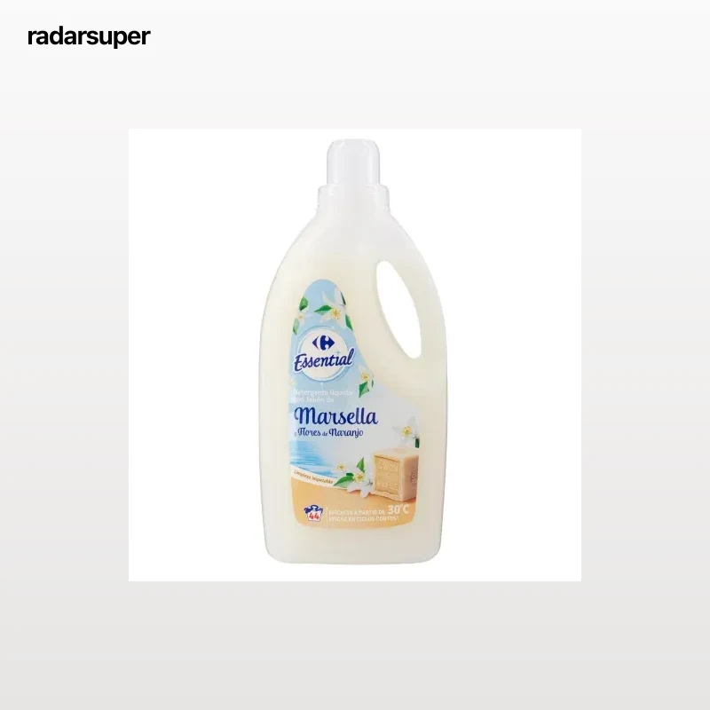 Detergente líquido marsella y flores de naranjo Essential Carrefour 44 lavados.