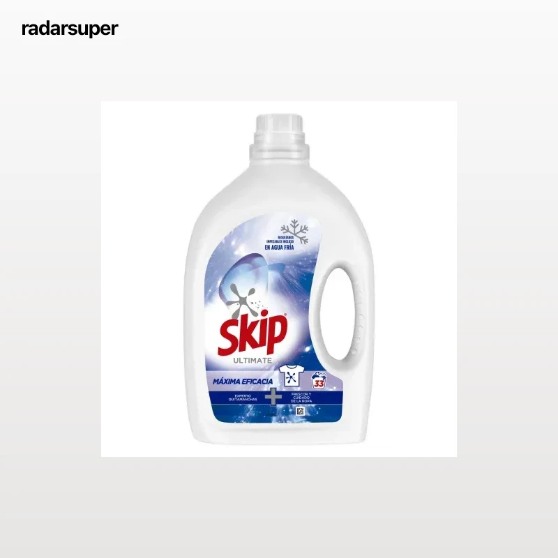 Detergente líquido máxima eficacia Skip 33 lavados.