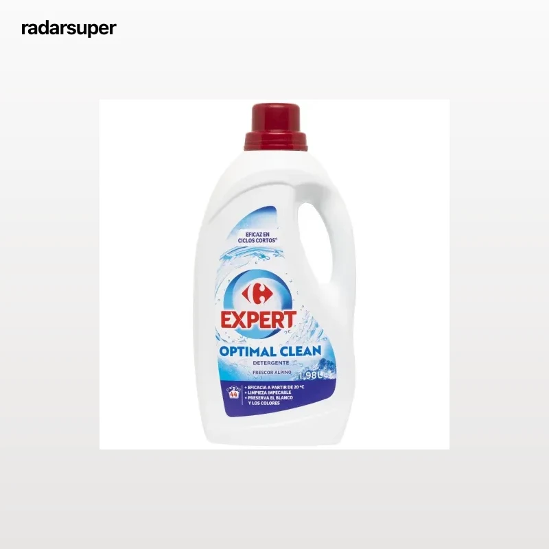 Detergente líquido optimal clean frescor alpino Expert Carrefour 44 lavados.
